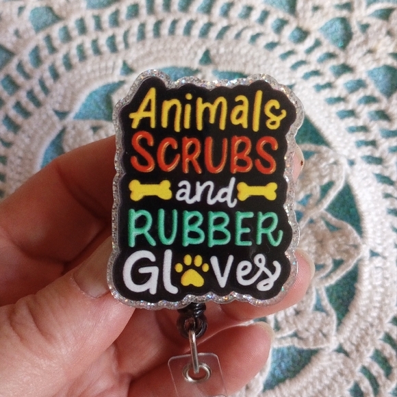 Colorful Animals Scrubs and Rubber Gloves Badge Reel - Picture 2 of 7